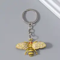 Брелок металл "Пчёлка" стразы 3,2х5,5х0,7 см