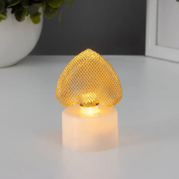 Фигурка световая RISALUX &laquo;Сердце&raquo;, LED-ночник, 0.3 Вт, 3.5&times;4&times;6.5 см