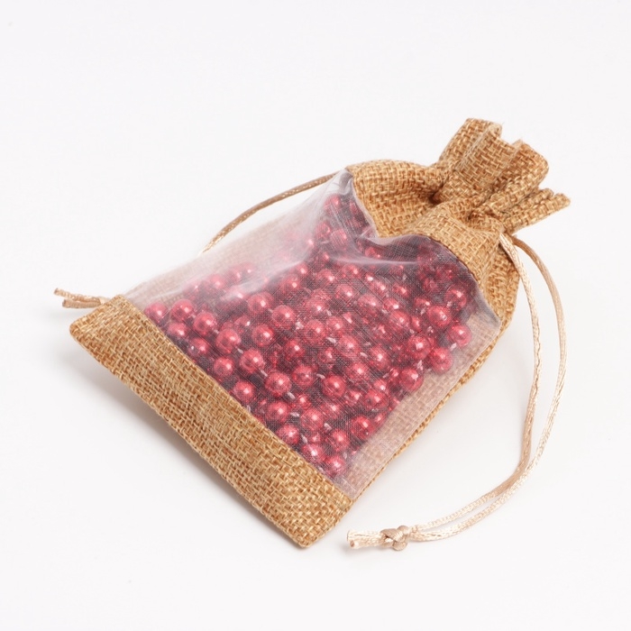 Льняной мешочек для хранения украшений, подарков, трав, 10 х 14 см, набор из 5 штук Льняной мешочек для хранения украшений, подарков, трав, 10 х 14 см, набор из 5 штук