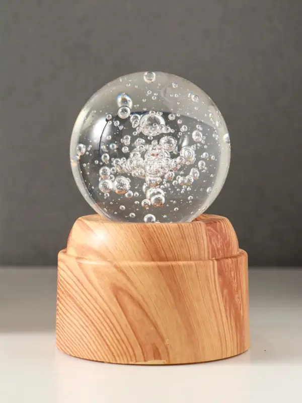 Сувенир стекло свет "Шар. Пузыри" 6хLED шар d=6 см, крутится, USB 7х7х10 см