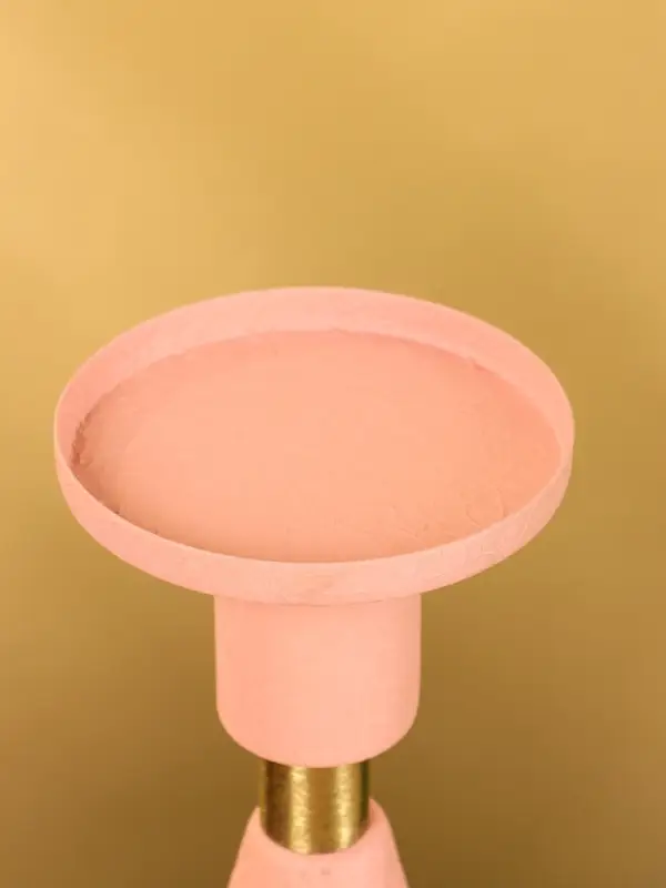 Подсвечник на 1 свечу текстурный "Пудровый" 10,5х10,5х19,5 см