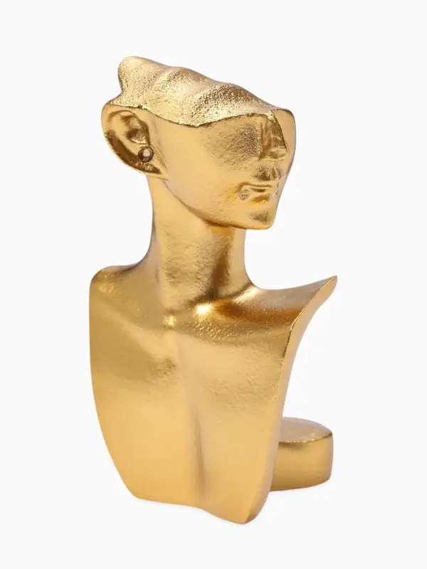Бюст для украшений &laquo;Пол-лица&raquo;, мини, отверстие под серьгу, 6.6&times;6.8&times;11 см, золотой