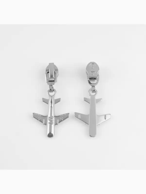 Бегунок для молнии &laquo;Спираль&raquo;, №3, &laquo;Самолёт&raquo;, 10 шт., цвет никель