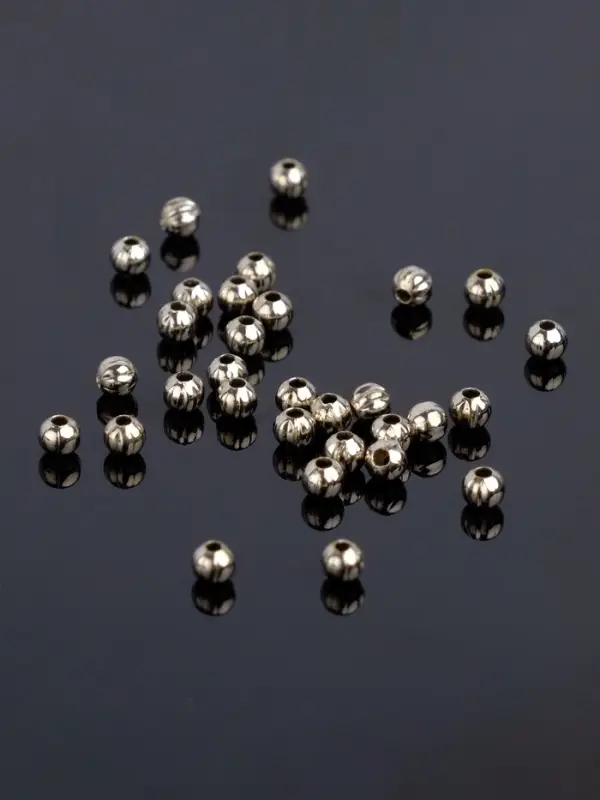 Кримп (зажимная бусина) СМ-379 (набор 30 шт.), 3.2 мм, цвет серебро