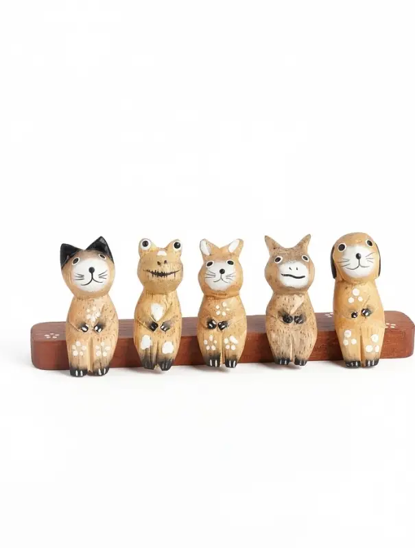 Фигура &laquo;Зверушки на скамейке&raquo;, 18&times;6&times;4.5 см, дерево, коричневый