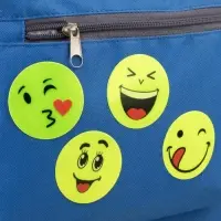 Светоотражающие наклейки &laquo;Смайлы&raquo;, d=5 см, 4 шт. на листе, жёлтые