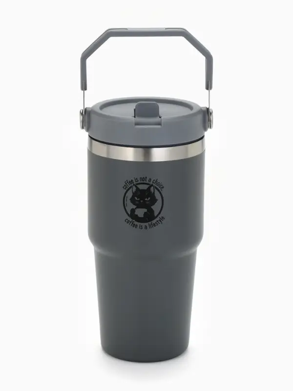 Термостакан с ручкой Coffee, 600 мл, серый