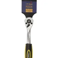 Вороток с трещоткой ТУНДРА, CrV, квадрат 1/4", 2К рукоятка, 72 зубца, 150 мм