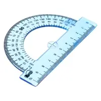 Транспортир 180°/10 см Calligrata, пластиковый, прозрачный, зелёный, МИКС