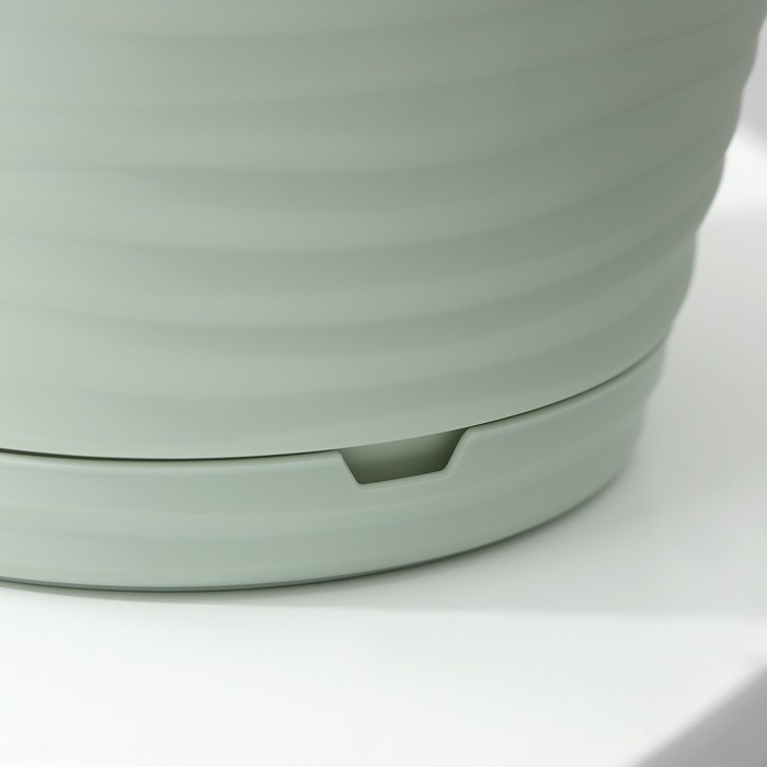 Горшок для цветов с поддоном Saffron, 1,5 л, d=14,6 см, h=13,5 см, цвет светло-зелёный Горшок для цветов с поддоном Saffron, 1,5 л, d=14,6 см, h=13,5 см, цвет светло-зелёный