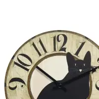 Часы настенные Gatto nero, черный кот, интерьерные, плавный ход, d=33.5 см