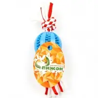 Игрушка собак канатная "2 узла с мячом TPR" до 50 г, до 20 см