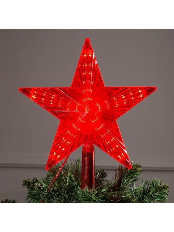 Светодиодная верхушка на ёлку &laquo;Звезда красная&raquo;, 22 см, 30 LED, 220 В, свечение красное
