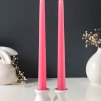 Набор свечей античных 25 см, 2 шт., 58 г, 7 ч, розовый