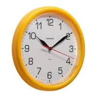 Часы настенные, серия: Классика, d=24 см, плавный ход, жёлтый обод