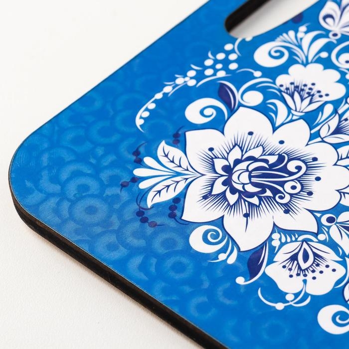 Разделочная доска-поднос  Разделочная доска-поднос "Гжель" 36х28 см