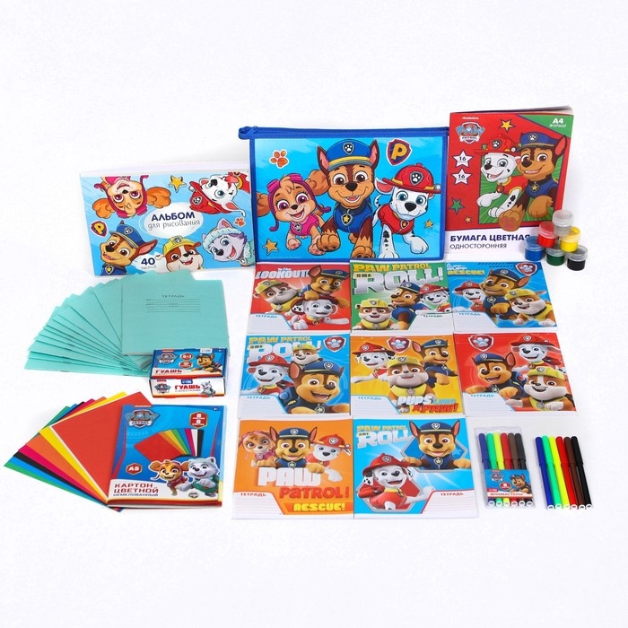Набор первоклассника в папке, Щенячий патруль, 25 предметов Набор первоклассника в папке, Щенячий патруль, 25 предметов