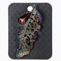 Брошь &laquo;Лист&raquo;, изящный, цветной