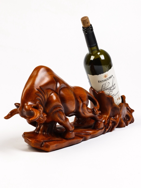 Подставка для бутылки  Подставка для бутылки "Бык" под дерево, 49.11.22см