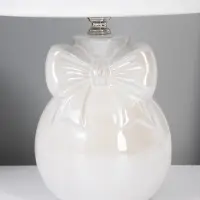 Лампа настольная E27 40Вт "Шар с бантом" беж перламутр 22х22х33,5 см
