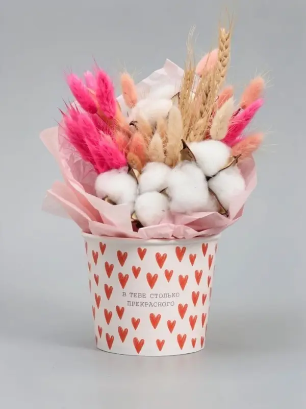 Стакан для цветов 1.5 л, &laquo;Сердца&raquo;