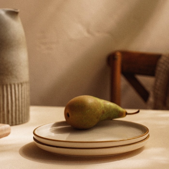 Набор тарелок фарфоровых SL Home «Леггеро», d=18 см, цвет бежевый Набор тарелок фарфоровых SL Home «Леггеро», d=18 см, цвет бежевый