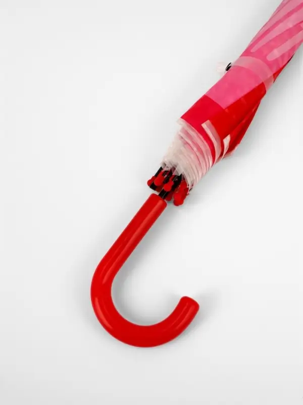 Зонт - трость детский &laquo;Клубника&raquo;, полуавтоматический, 8 спиц, R=42/47 см, d=84 см, розовый