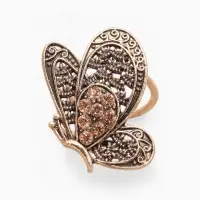 Кольцо для платка &laquo;Бабочка&raquo;, цвет золото в черненом золоте