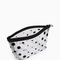 Косметичка DOTs, с рисунком, сетка, на молнии, белая
