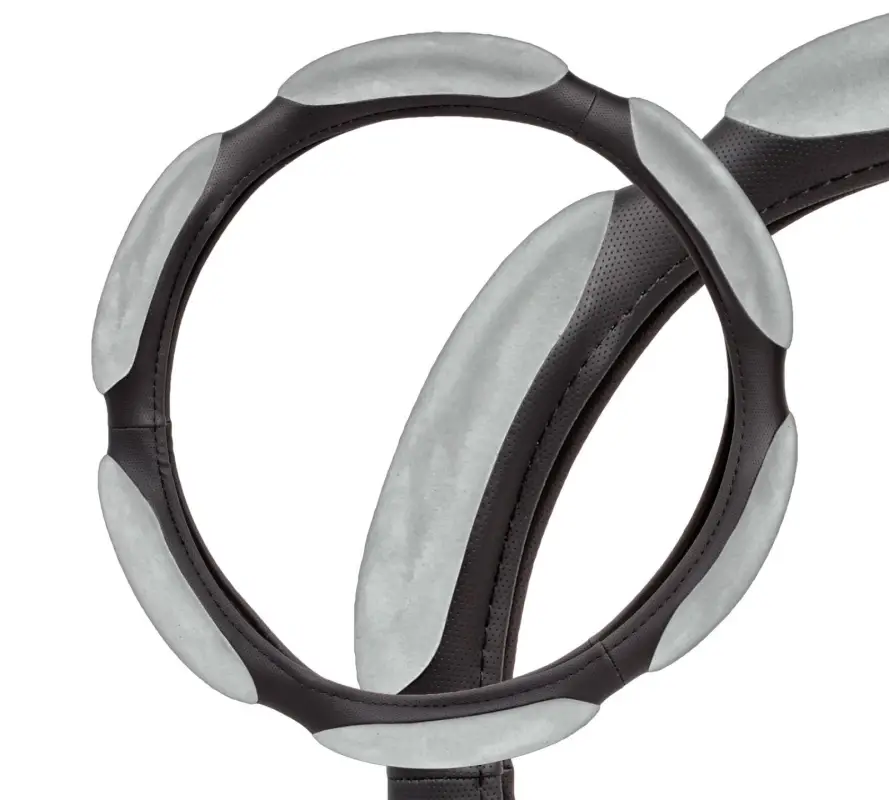 Оплетка на руль, спонжевая, серая, 40 см / L (AWC-SS-08L)