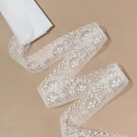 Кружево капроновое, 35 мм, 10&plusmn;1 м, белое