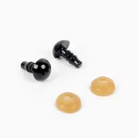 Глаз винтовой с заглушками, 10 шт, цвет черный, 0,8 см