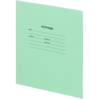 Тетрадь в зеленом офсете 12 л., частая косая линия, штука,100% белизна