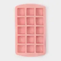 Форма для льда и заготовок Доляна &laquo;Кьюб&raquo;, силикон, 20&times;11.5&times;1.5 см, 15 ячеек, персиковый, розовый