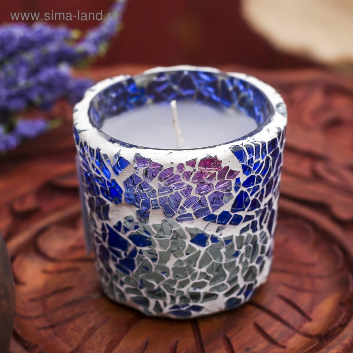Свечка в стеклянном стаканчике Свечка в стеклянном стаканчике "Узоры" 6х4х4 см