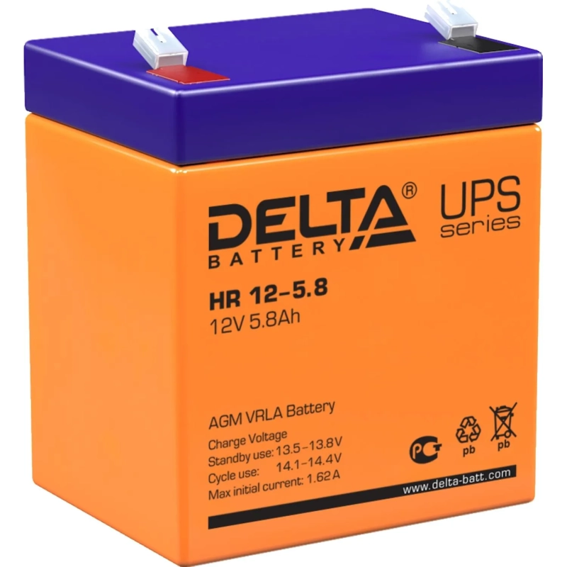 Батарея для ИБП Delta HR 12-5.8 12В/5.8, F2 (90x70x101мм)