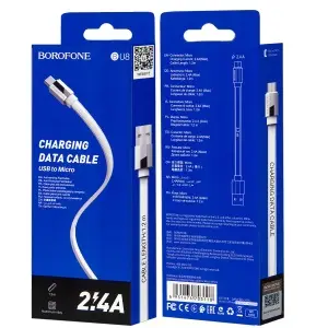 Кабель USB на Micro USB 1M BU8 Borofone белый
