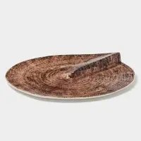 Блюдо для подачи Magistro Wood, 27.8&times;27.5&times;3 см, фарфор, коричневое
