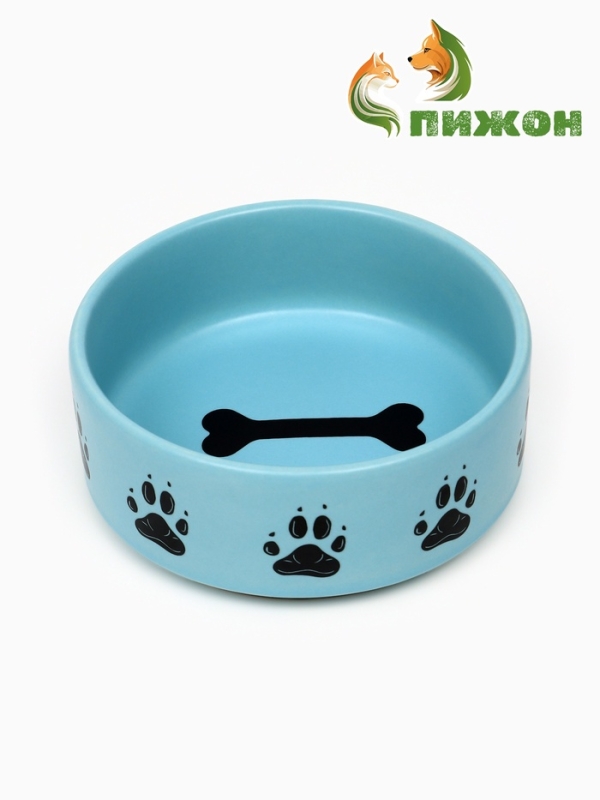 Миска керамическая матовая  Миска керамическая матовая "Лапки" 180 мл, 10,5 х 4 см, голубая