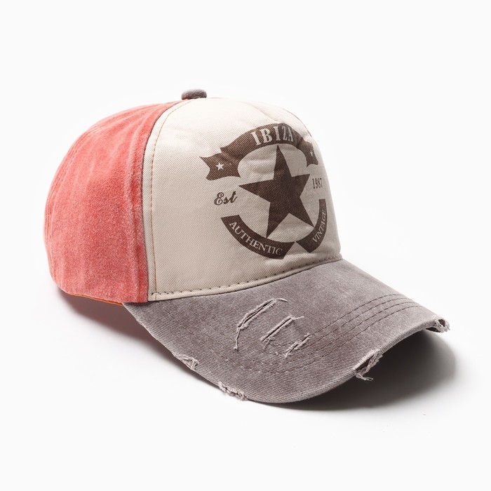 Кепка мужская MINAKU Кепка мужская MINAKU "IBIZA", цвет коралловый, размер 56-58