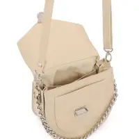 Сумка женская мессенджер TEXTURA на клапане, 17&times;10&times;18 см, бежевая