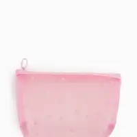 Косметичка дор Сердца, сетка 17*6,5*13,5, отд на молнии, розовый Косметичка дор Сердца, сетка 17*6,5*13,5, отд на молнии, розовый