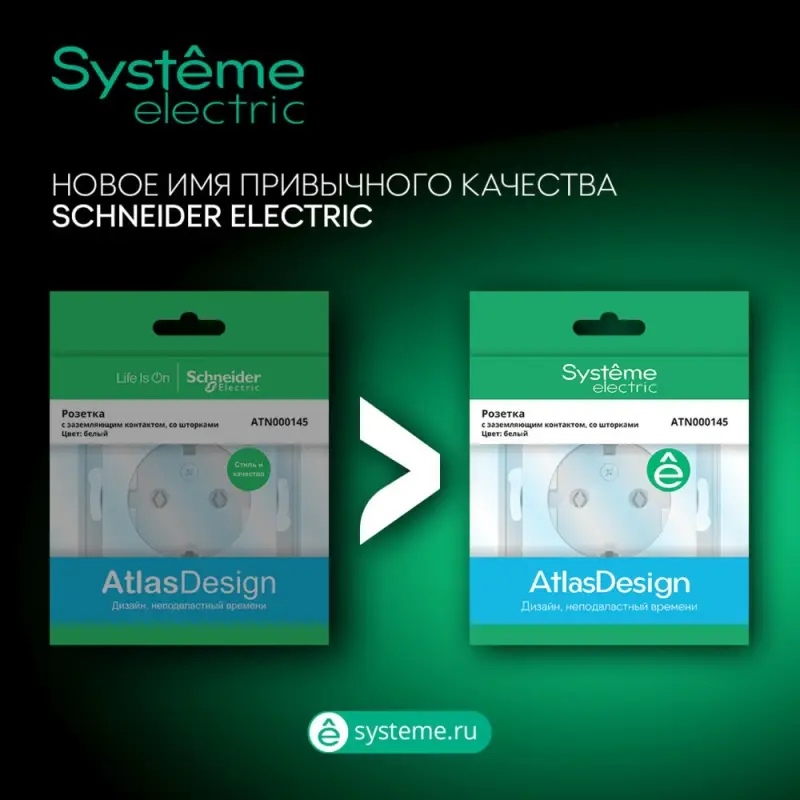 AtlasDesign Profi54 розетка с заземлением со шторками IP54 16А 250B, БЕЛЫЙ, Россия