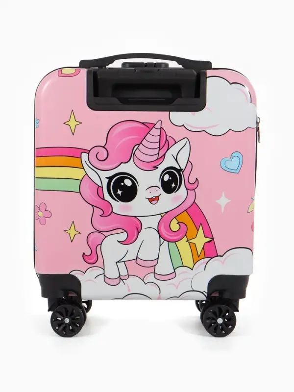 Чемодан дет Единорог 18 Чемодан дет Единорог 18", 35*22*27 см, отдна молнии, код.замок, 4 колеса,