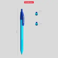 Ручка шариковая автоматическая ErichKrause R-301 Neon Matic, узел 0.7 мм, чернила синие, длина линии письма 2000 метров, МИКС