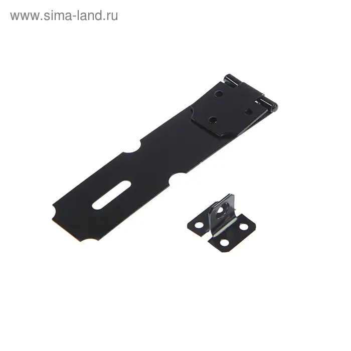 Накладка для навесного замка, с проушиной, L=120 мм, черная Накладка для навесного замка, с проушиной, L=120 мм, черная