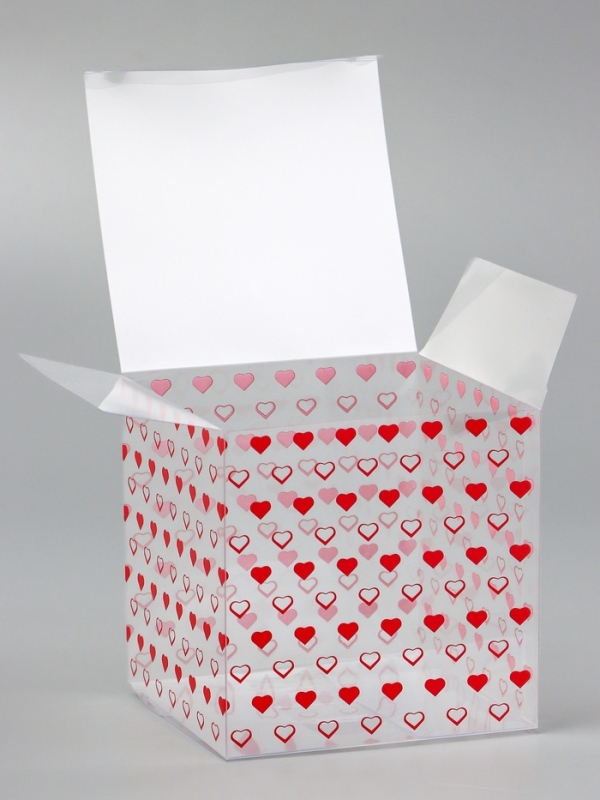Складная коробка из PVC Складная коробка из PVC "Сердечки", 11 x 11 x 11 см 5шт