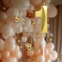 Свеча в торт на шпажке «Цифра 1», золотая, 5 см