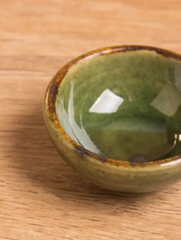 Соусник керамика, цв. зелёно-коричневый,  3,5х3,5х1,5 см