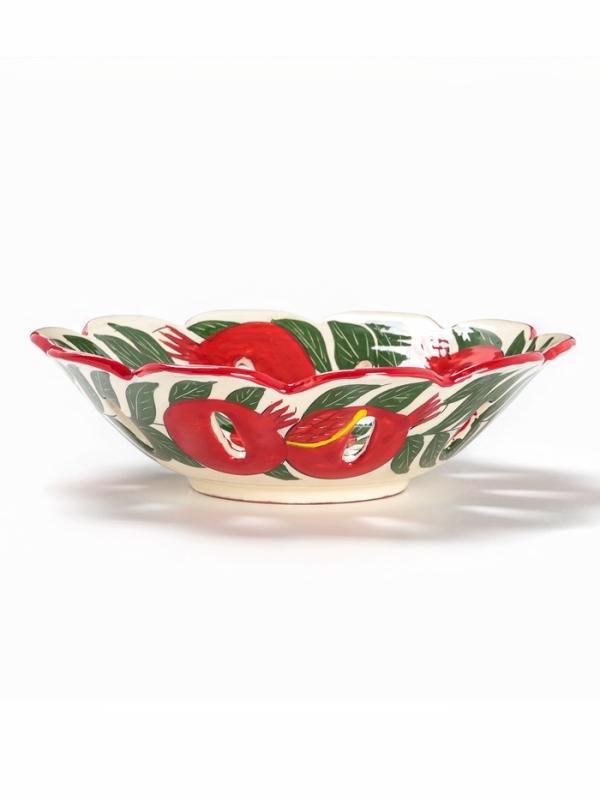 Фруктовница Риштанская Керамика 28 см Гранат